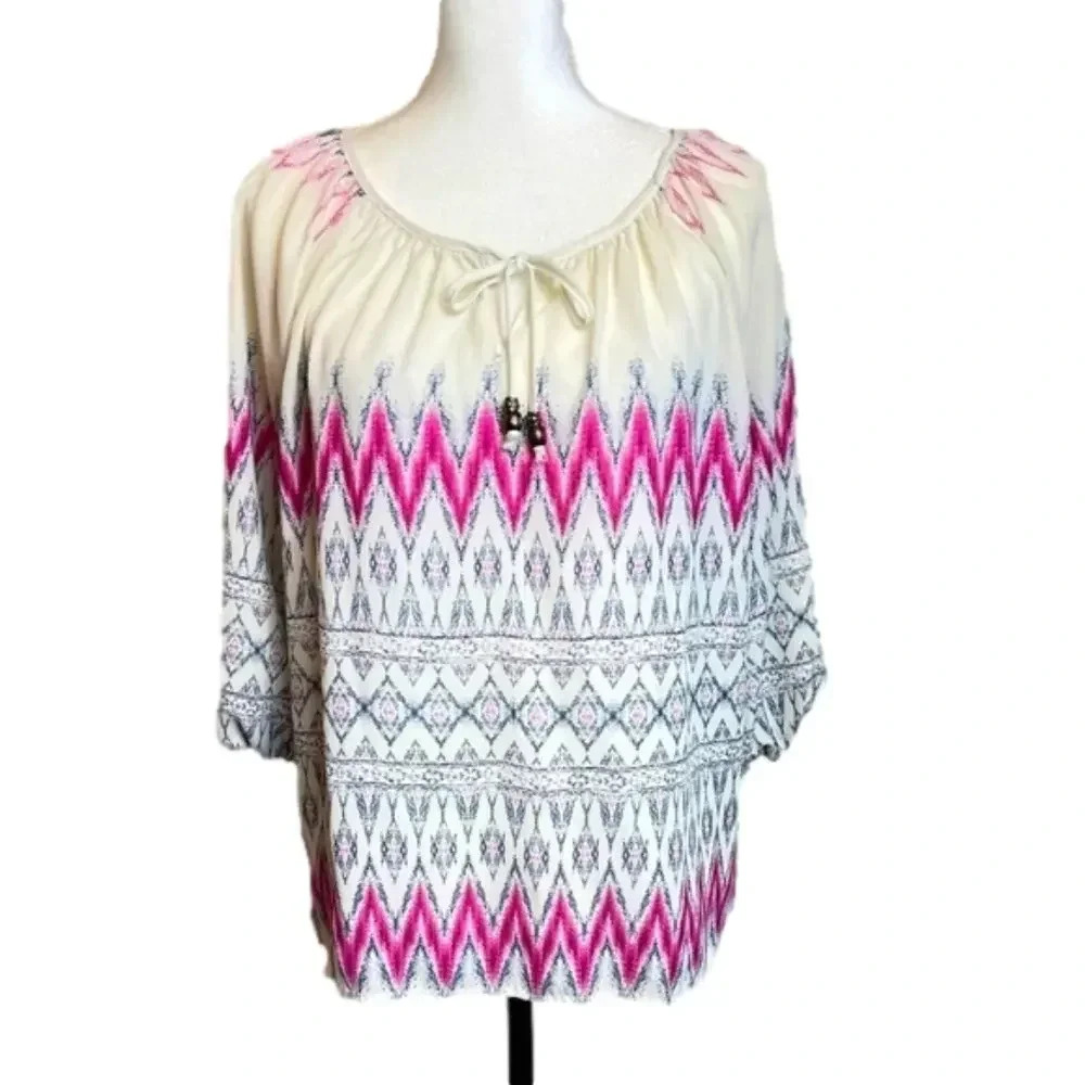 REWIND‎ sheer Boho style blouse